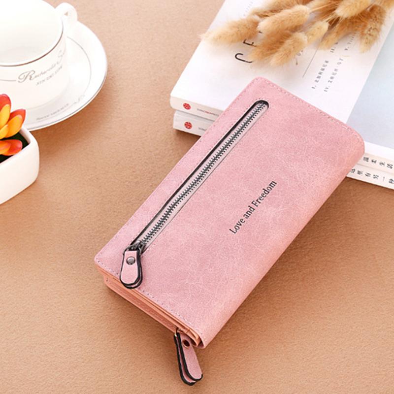 

Women Long Thick Wallet Solid Color Clutch Large Capacity Rectangle Phone Pocket Money Bag Ladies Pu Leather Coin Purse Luxury