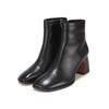 Leather Basic Daily 7cm Ankle Boots Bbe833bk