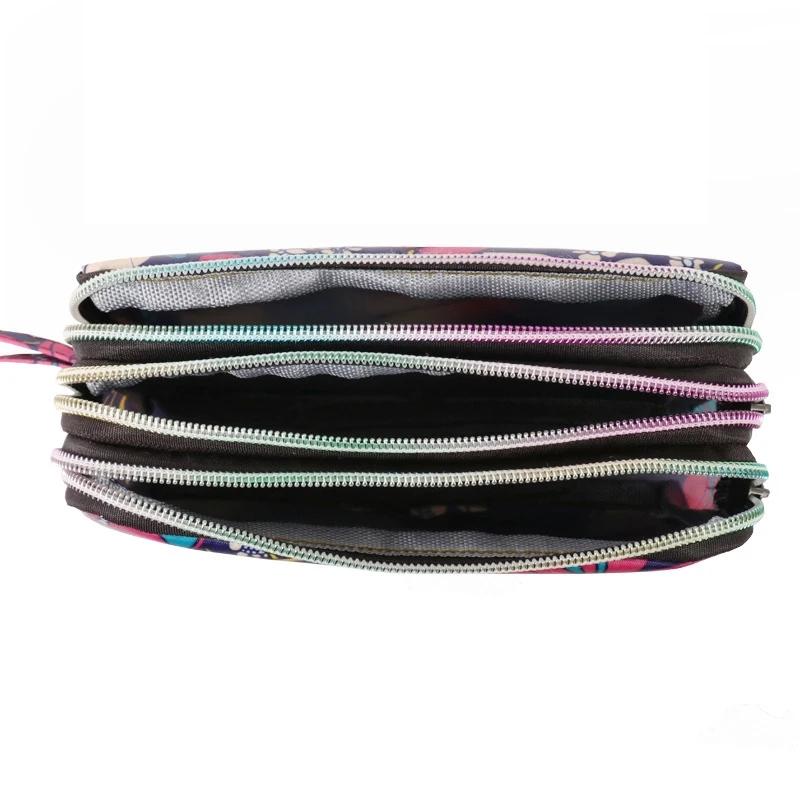 Thickened Three-Layer Long Zipper Pocket Purse Cute Washable Cloth Clutch Bag Women'S Handbag Wrist Mobile Phone Bag Quality