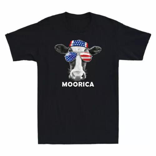SALE Cow Moorica 4th of July USA Flag Cow Funny T-Shirt Unisex T-Shirt XXL