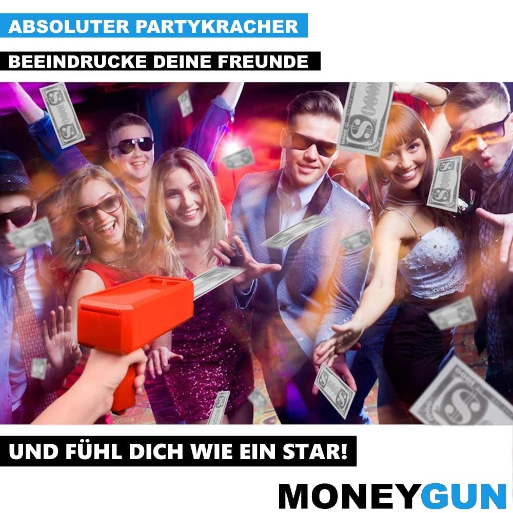 MONEYGUN Toy Money Gun Party Revolver Banknotes Cash Gun M. Fake Dollars
