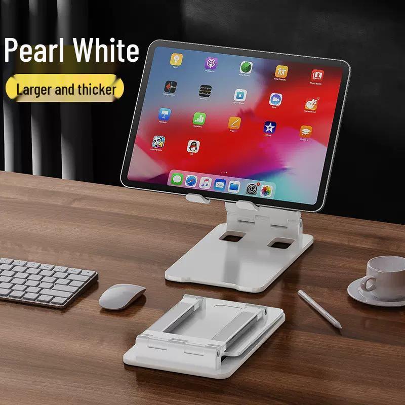 Foldable Metal Tablet Stand for Desktop: Adjustable for Online Classes & Gaming