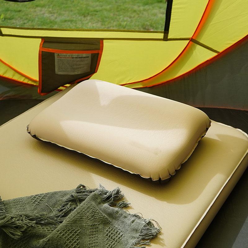 Self Inflating 3D Foam Pillow Portable Camping Travel Pillow Lightweight Compact Neck Support for Outdoor Rest Tent Sleep