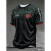 Marokko 2026 Auswärtsfußballtrikot Schwarz Grün Kurzarm Fußballhemd Druck Unisex Fan Unterstützer Sport T-Shirt Oberteil
