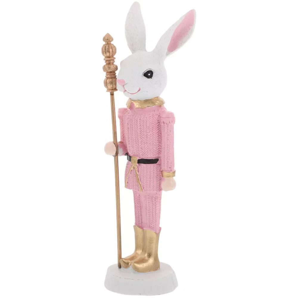 

1 шт. пасхальный кролик Щелкунчик смоляная фигурка кролика скульптура праздничная кукла Щелкунчик розовый