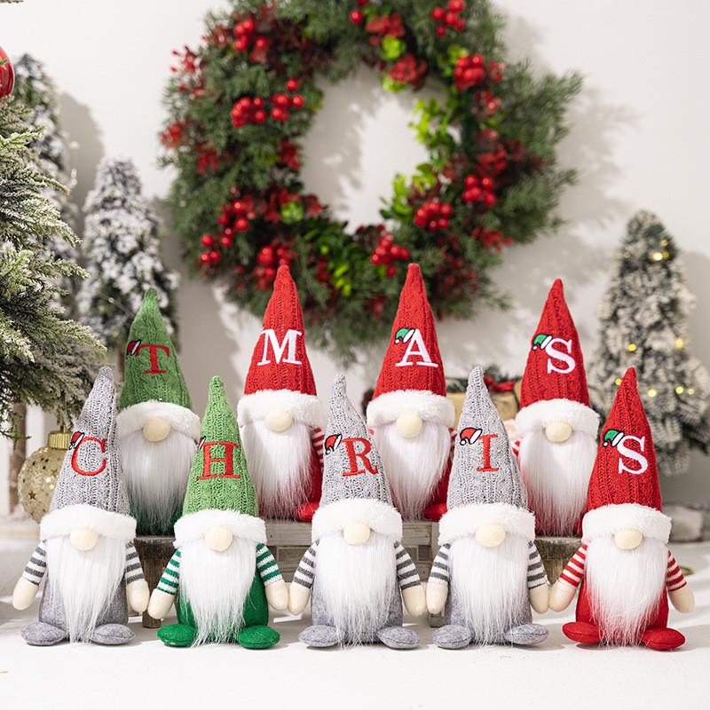 Adorable Christmas Gnome Figurine With Knitted Hat Perfect For Festive Decor