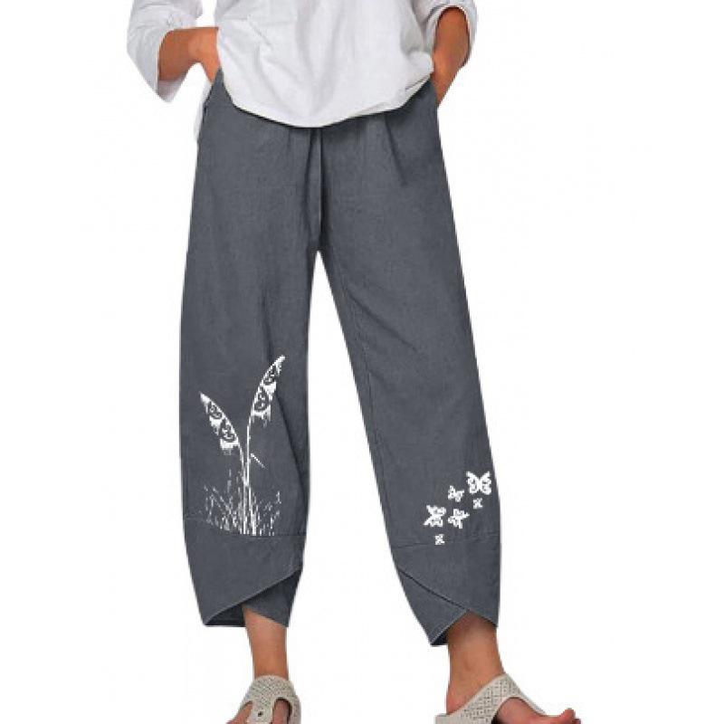 

Весенние свободные повседневные брюки с цифровым принтом 2023 L