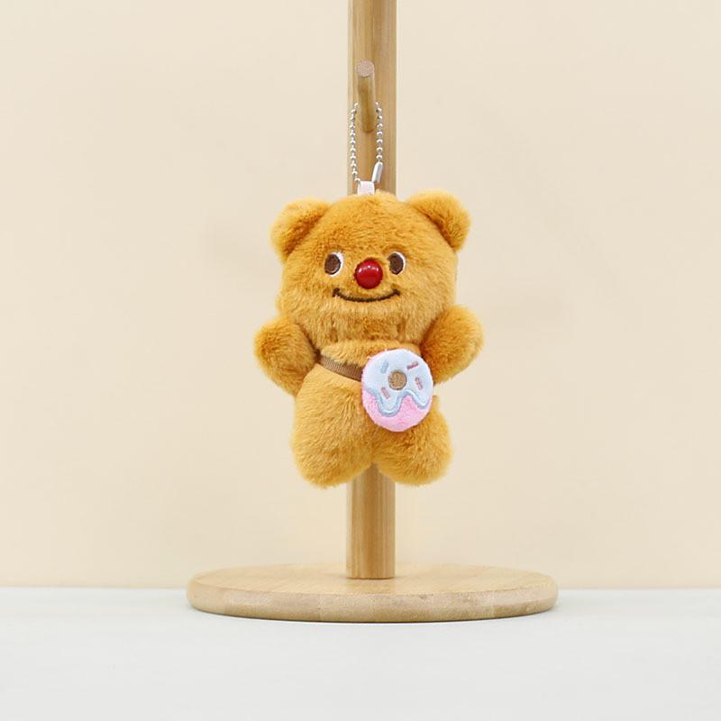 Cute Heart Bear Plush Keychain Charming Animal Doll With Super Soft Short Fur Cookie Bear