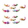 3/5/12Pcs Cat Mouse Toys Faux Fur Cat Mice Toy with Feather Tail Interactive Mini Furry Mouse with Rattle Sounds for Indoor Cat