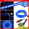 2m Blue LED Car Interior Decorative Atmosphere Strip Wire Light Accessories US B