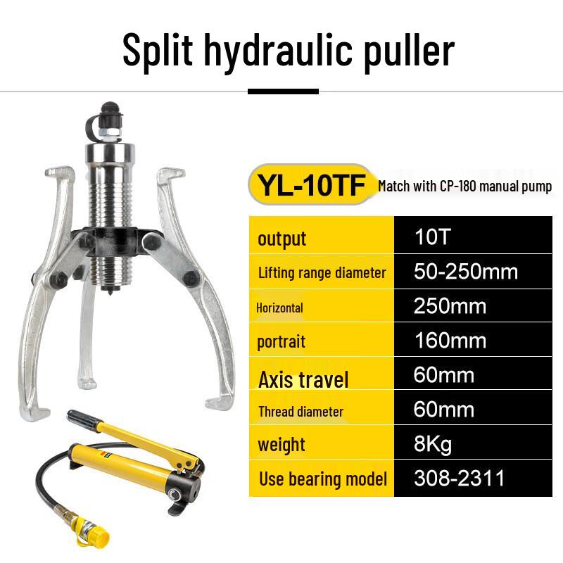 

10-Ton Hydraulic Three-Jaw Bearing Puller with CP-180 Pump