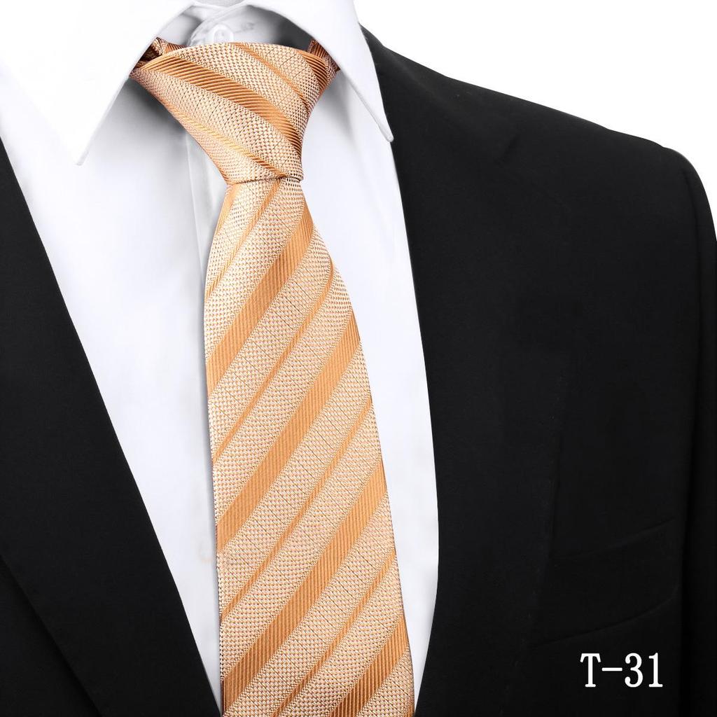 Handmade Paisley Stripe Jacquard Polyester Tie, 7.5cm