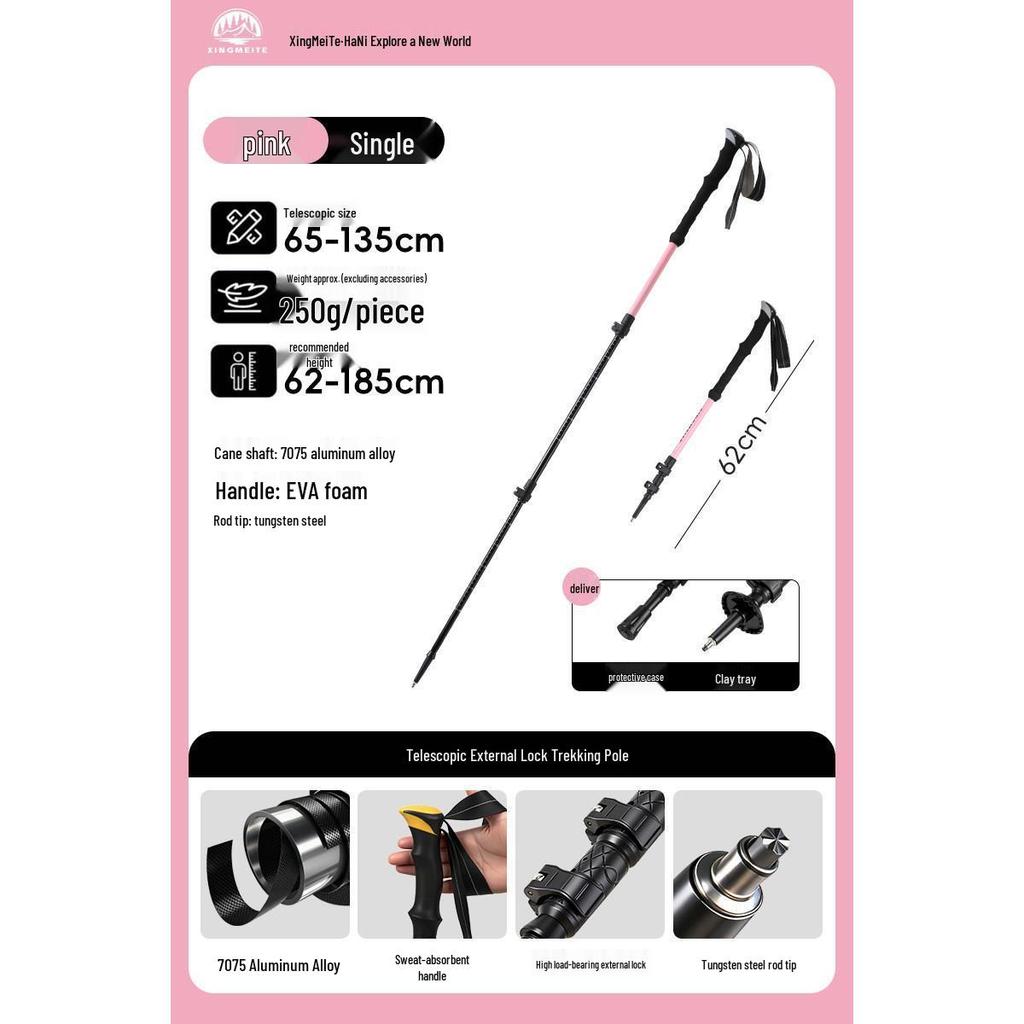 Kids' Folding Trekking Poles: Aluminum, Non-slip, Shock-Absorbing Design for Outdoor Hiking