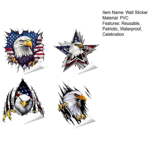 Yousheng American Bald Eagle Wall Decal Patriotic Eagle Crack Truck Decal Removable Waterproof Bumper Sticker for Cars Vehicles Trucks Laptops Windows