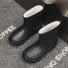 Women's Fashionable Anti Slip Waterproof Thickened And Wear Resistant Short Tube With Cotton Rain Shoes
