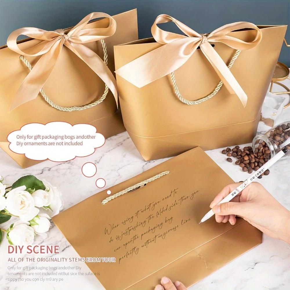 10 Stück Geschenktüten Kleine Geschenkverpackungstüten mit Henkeln Gastgeschenktüten mit goldenem Schleifenband Papiergeschenkverpackungstüten Großpackung für Geburtstag Hochzeit Feiertag