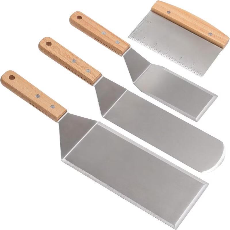SMVP Großes quadratisches Grillspatel-Set aus Edelstahl
