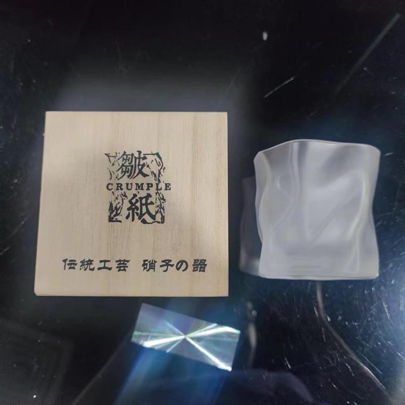 Irregular Whiskey Crystal Cup Japanese Art Glassware Wine Tasting Glasses Crumpled Whisky Tumbler Rock Cognac Snifter Beer Mug