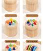Drewniany cylinder Montessori do sortowania kształtów - Zabawka do rozpoznawania kolorów dla małych dzieci