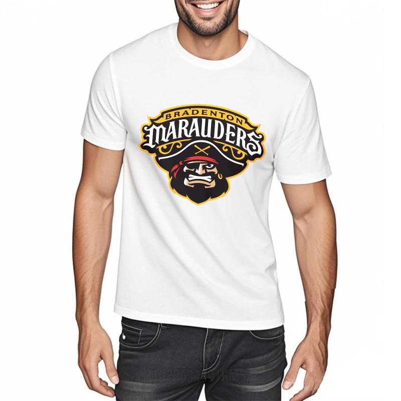 Plus Size Summer For Him Tshirt Bradenton Marauders Pirate Logo Design Short Sleeve Adult Crew Neck Tops Relaxed Fit Tshirt