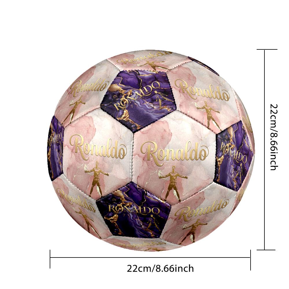 Ronaldo's Golden Legacy Size 5 Football Machine Sewn Indoor/Outdoor Training and Matches Ideal for Soccer Enthusiasts