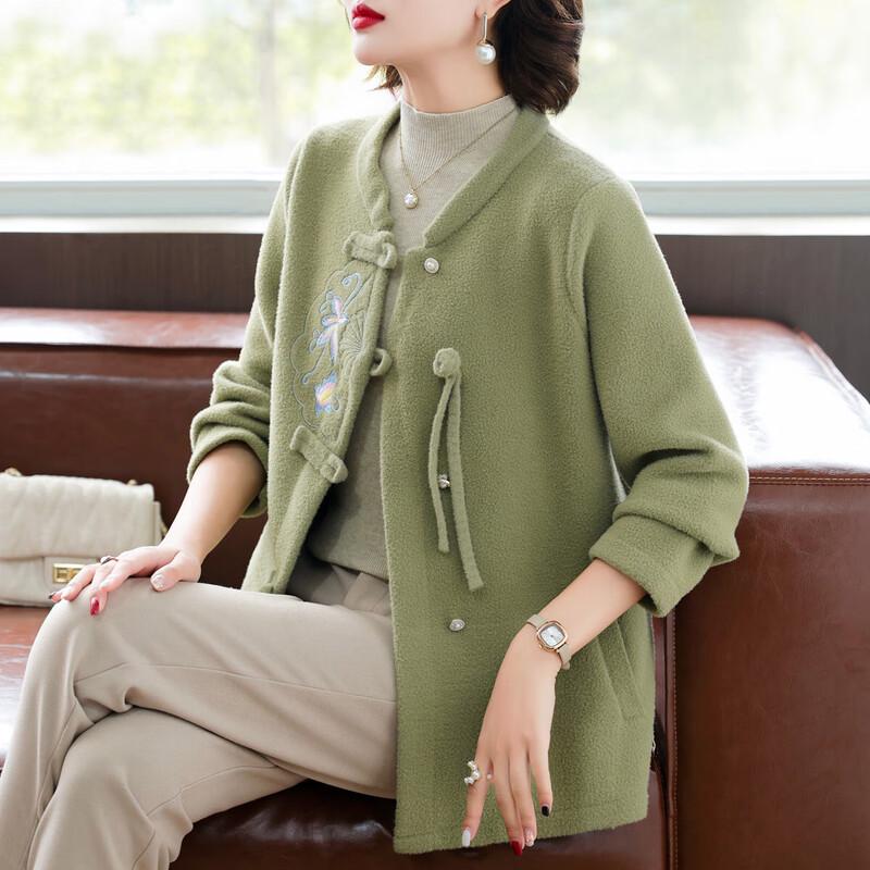 

Chinese Style Embroidered Knit Cardigan L