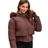 Winter Big Fur Collar Hooded Short Cotton-padded Jacket Women's Thick Warm Cotton-padded Jacket Waist Design Jacket