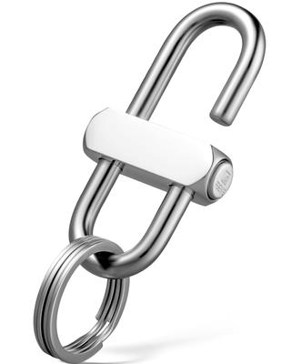 TISUR Auto Schlüsselanhänger, Doppelring, Schlüsselanhänger, Karabinerhaken, Schlüsselanhänger, Stilvoll, Silber/Karabiner + Edelstahl Doppelring