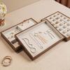Velvet Ring Earring Holder 28 Grids Jewelry Display Tray Wood Rings Tray  Jewelry Storage Box