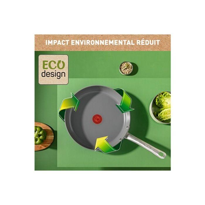 Poêle - Tefal - Renew+ - Éco-conçue - 20 cm - Céramique - Gris Hippo Iron