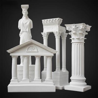 Architecture Model Roman Column Greek Temple Building Model Home Decoration European Decorative Plaster Pillar Resin Sculpture