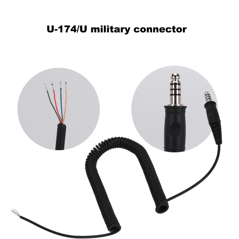 DIY Replacement Cable Spring Adapter Cord for Helicopter Headset U 174 U Military Connector