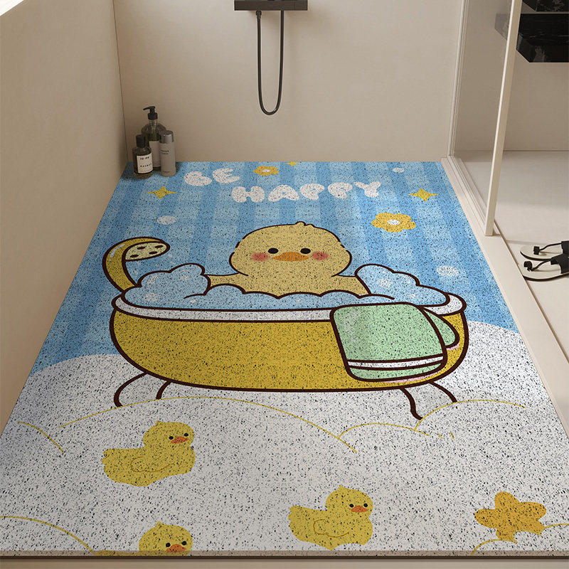 Bathroom Floor Mat Cartoon Wind Silk Ring Non-Slip Mat Shower For The Elderly And Children Bath Floor Mat Anti-Drop Mat Can Be