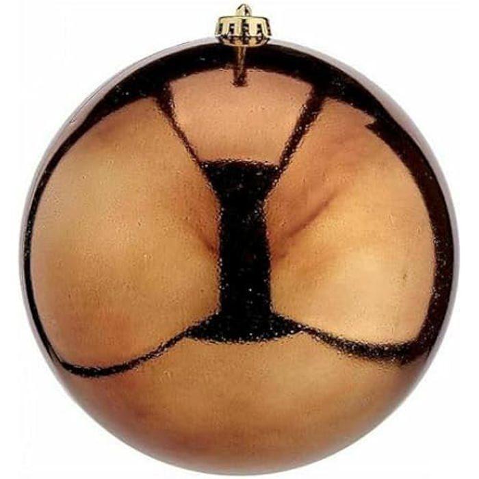 Boules De Noël - Lot De 12 - Marron - Plastique - 20 Cm