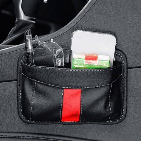 Car Interior Phone Holder PU Leather Pocket Storage Bag Organizer Accessories