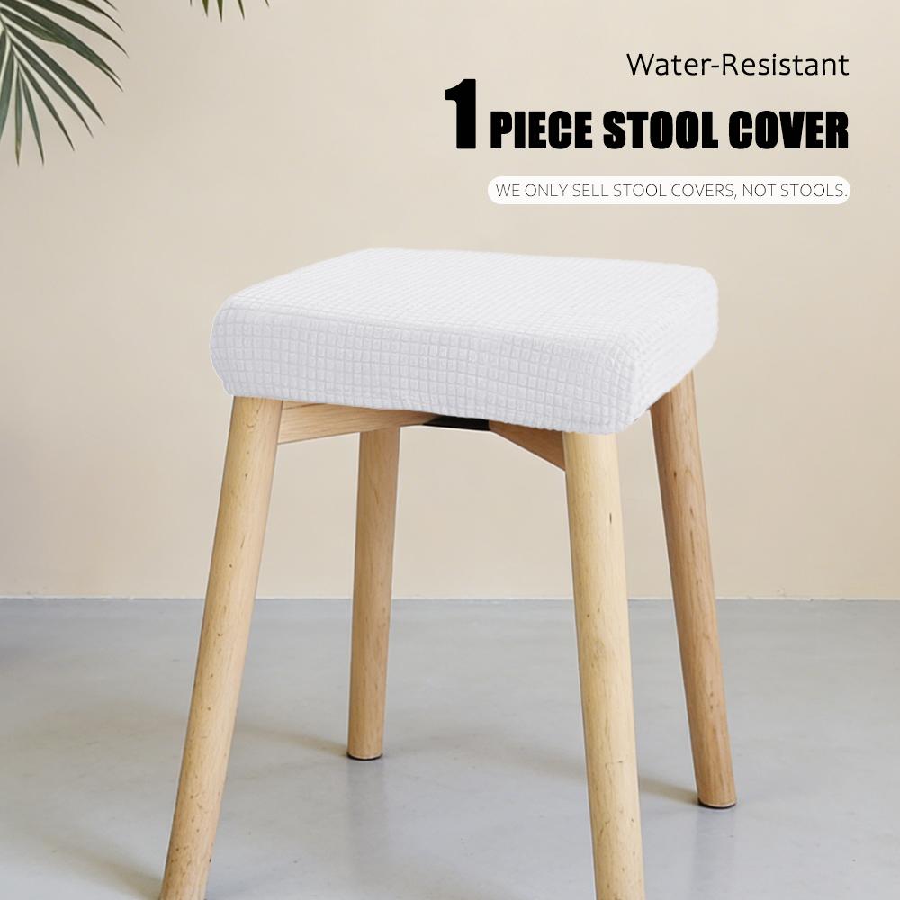 Jacquard Chair Seat Cover Elastic Rectangle Bar Stool Cover Elastic Chair Protector Removable Dust Covers Square Stool Covers