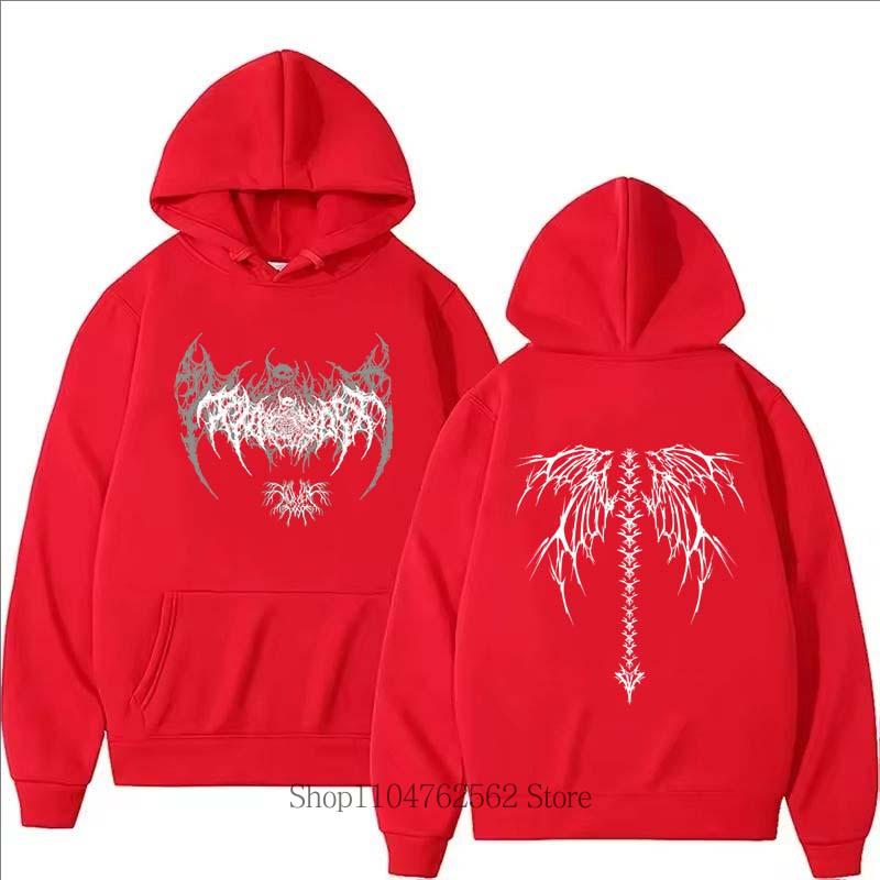 2025 New Wing Print Hoodie Men Women Casual Fashion Harajuku Gothic Y2K Pullover Autumn Winter Fleece Long Sleeve Sweatshirts
