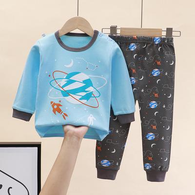 Winter Kids Long Sleeve O Neck T Shirt Pants Set Casual Baggy 2pcs Suit Cotton Cartoon Printes Outfit