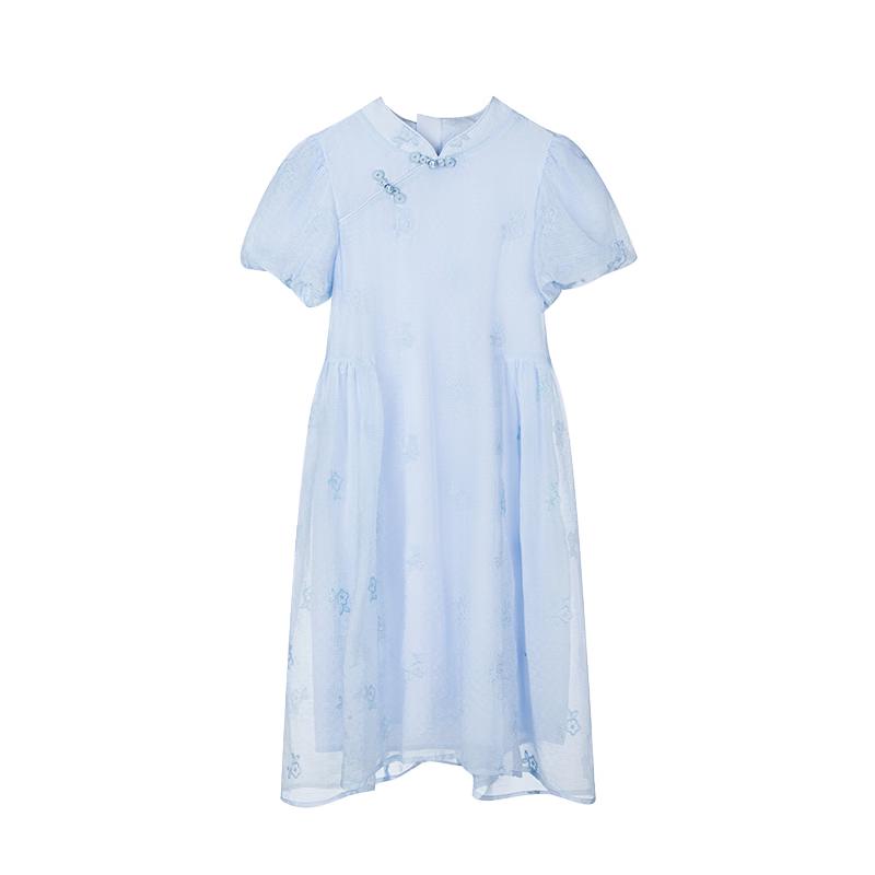 Fuluomi Girls Chinese Style Stand Collar Dress 150