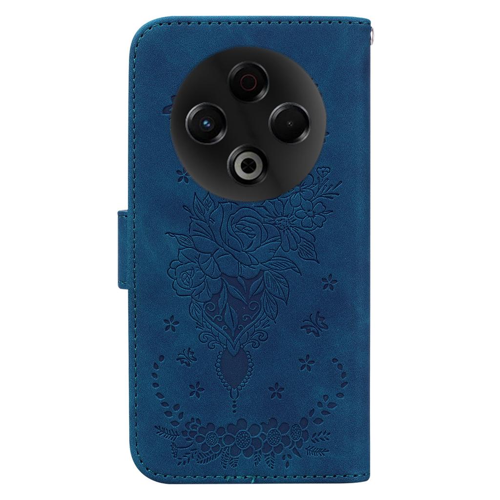 For TECNO Spark 30 4G Case Butterfly Flower Imprint PU Leather Wallet Phone Cover with Strap
