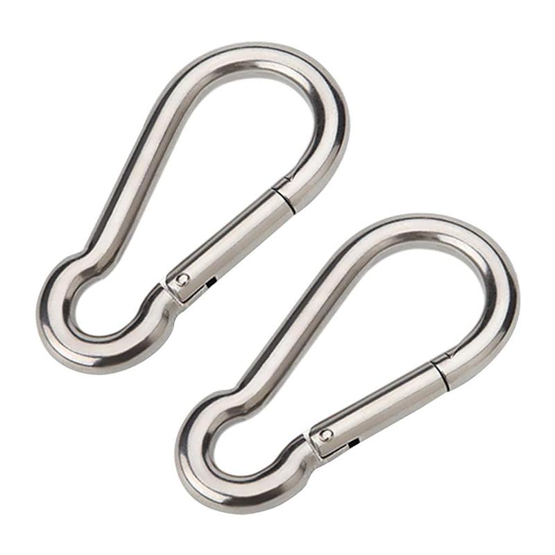 

1Piece Heavy Duty Stainless Steel Carabiner Clip M3-M14 Spring Snap Hook for Gym Camping Hiking Quick Link Metal Clips for Rope M4