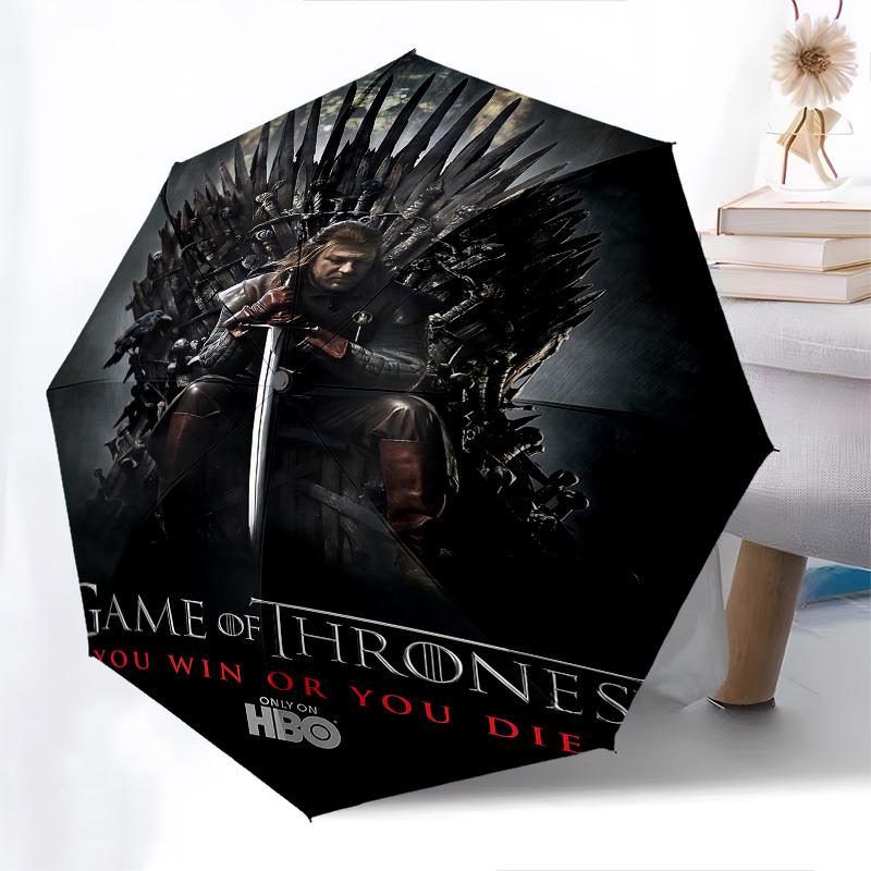 1pc Game of Thrones Automatic Folding Umbrella - Compact 8-Rib Design, Durable Plastic & Iron1179L