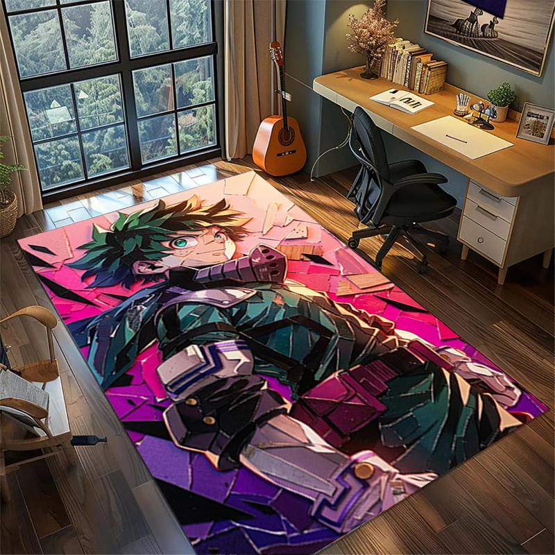 Washable Non Slip My Hero Academia Rug Large Area Floor Mat Gamer Room Bedroom Decor