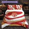 Monaco FC Themed Bedding 3Pcs Duvet Cover Set Decorative Bed Linen For Teen Room Home Decoration