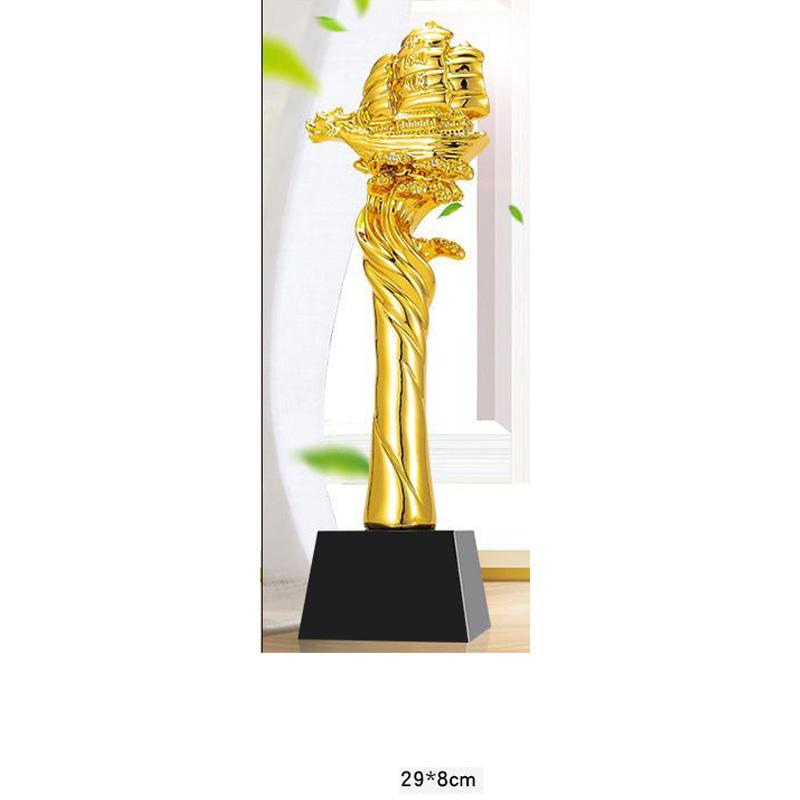 Anpassad Guldpläterad Harts Trofé, Bottenkristall, Kreativitet Skicka Vänner Pris, Dansande Souvenir Tävling Heminredning, 1 st