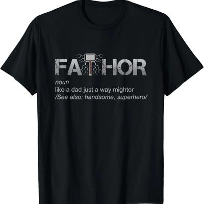 Fa-thor Like a Dad Just Mightier Cool Funny Fathers Day Gift T-Shirt
