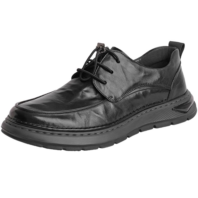 Belle Men s Wrinkled Cowhide Business Casual Leather Shoes EU 41
