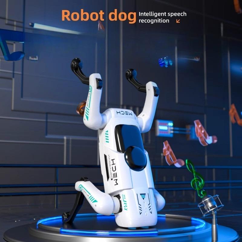 AI Intelligent Robot Dog Single Battery, Voice Command APP Programming RC Toy With LED Light Sing Dance Story Tell Kids Educational Gift