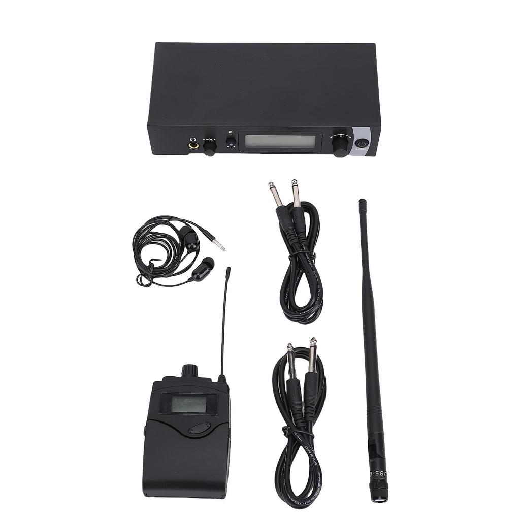 Wireless in Ear Monitoring System UHF 550 590MHz Wireless IEM System Beltpack Transmitter and Receiver LCD Display for