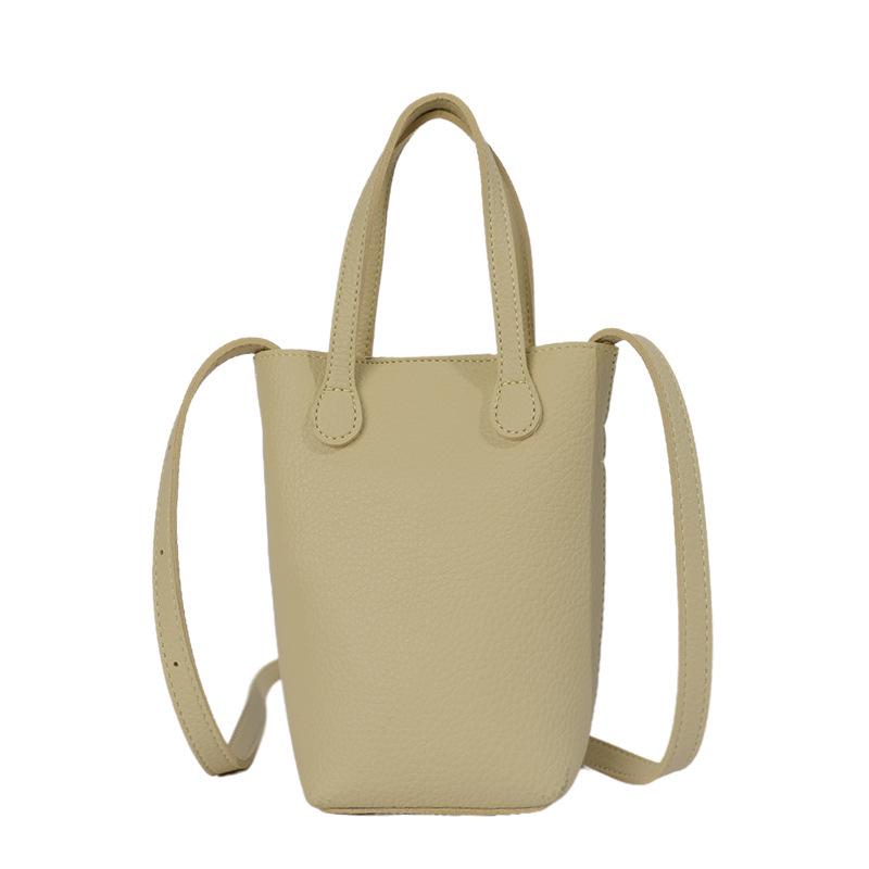 Korean-Style Small Lychee Texture Crossbody Bucket Bag, 2026 New Versatile Lightweight Shoulder Handbag for Women.